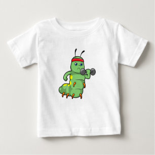 Caterpillar at Strength training with Dumbbell Baby T-Shirt