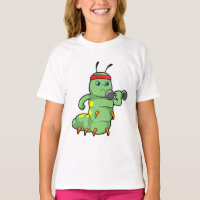 Caterpillar at Strength training with Dumbbell