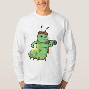 Caterpillar at Strength training with Dumbbell T-Shirt