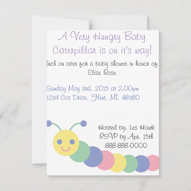 Caterpillar Baby Shower Invitation (Front)
