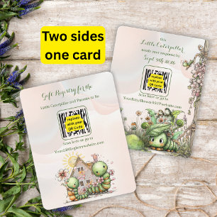 Caterpillar Baby Shower QR Code RSVP/Gift Registry Card