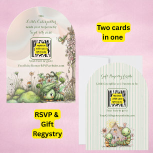 Caterpillar Baby Shower QR Code RSVP/Gift Registry Invitation