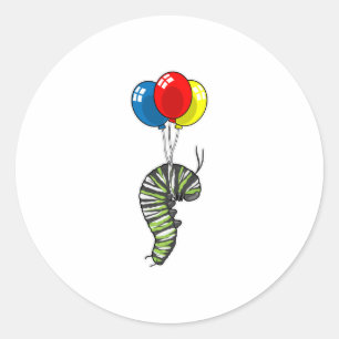 Caterpillar Balloon Classic Round Sticker