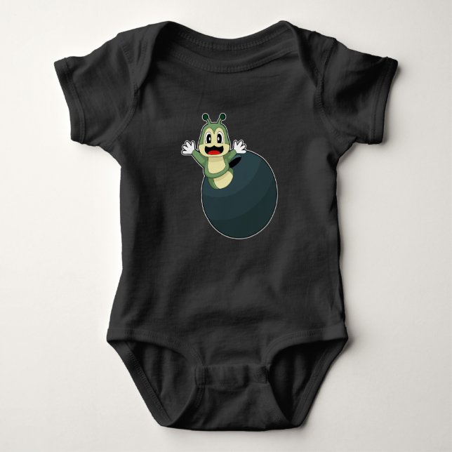 Caterpillar Bowling Bowling ball Baby Bodysuit (Front)