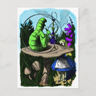 Caterpillar Colourized Alice in Wonderland Postcard