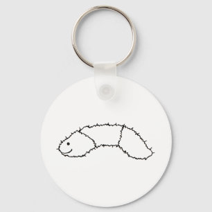Caterpillar - cute fun woolly bear drawing art key ring