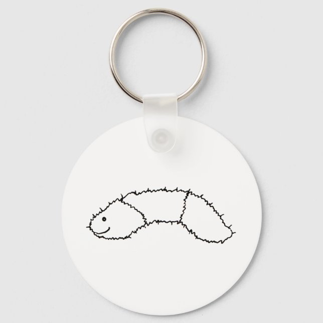 Caterpillar - cute fun woolly bear drawing art key ring (Front)