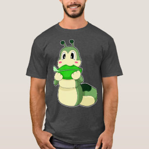 Caterpillar Eating Leaf  T-Shirt