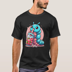 Caterpillar Enjoying Bubble Tea T-Shirt