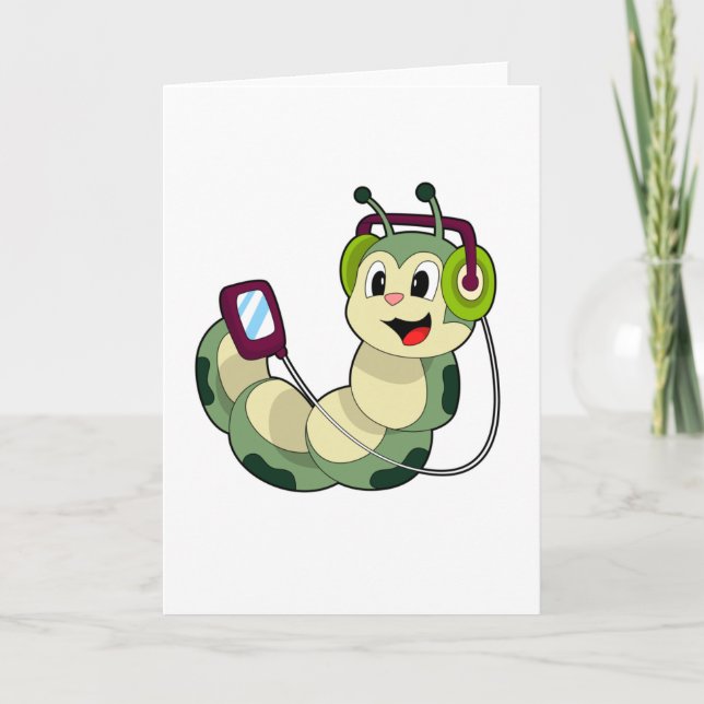 Caterpillar Headphone Music Card (Front)