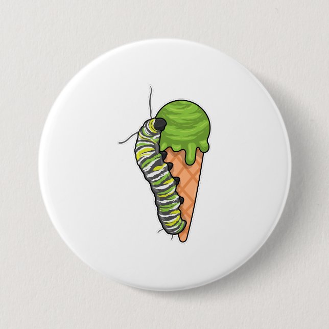 Caterpillar Ice cream 7.5 Cm Round Badge (Front)