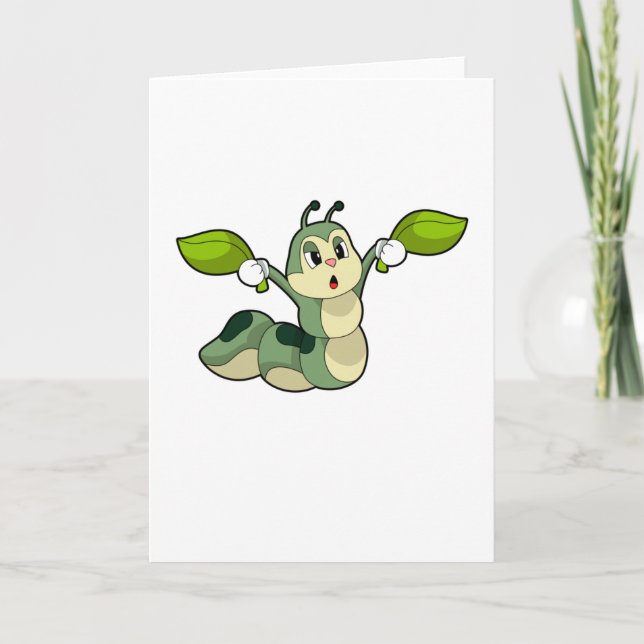 Caterpillar Leaves Card (Front)