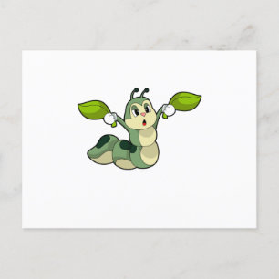 Caterpillar Leaves Postcard