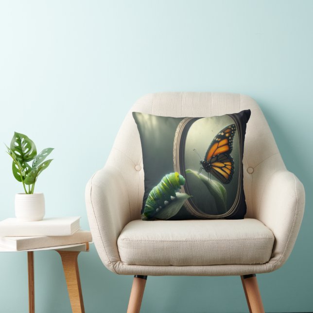 Caterpillar Looking In A Mirror Cushion (Chair)