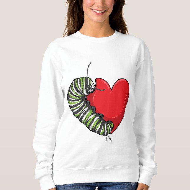Caterpillar Love Heart Sweatshirt (Front)