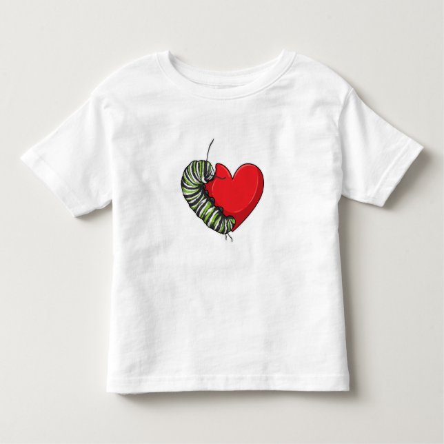 Caterpillar Love Heart Toddler T-Shirt (Front)