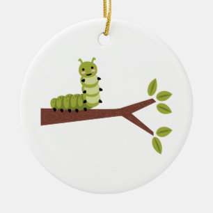 Caterpillar On Tree Ceramic Tree Decoration