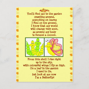 Caterpillar poem post card
