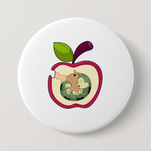 Caterpillar Sleeping Apple 7.5 Cm Round Badge