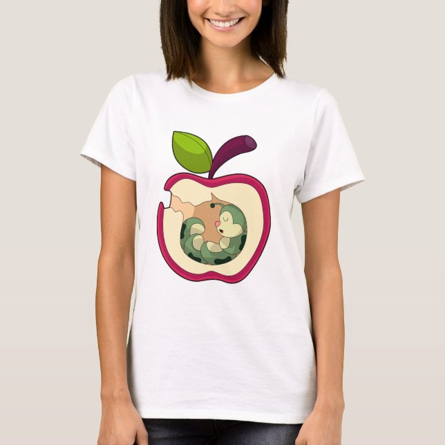 Caterpillar Sleeping Apple T-Shirt (Front)