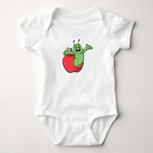 Caterpillar with Apple Baby Bodysuit