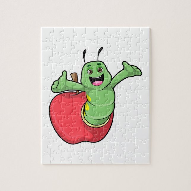 Caterpillar with Apple Jigsaw Puzzle (Vertical)