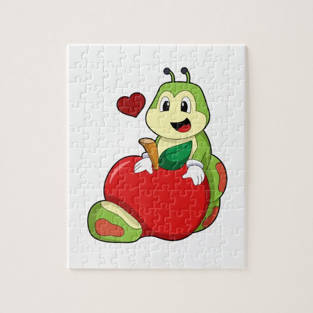 Caterpillar with Apple Jigsaw Puzzle (Vertical)