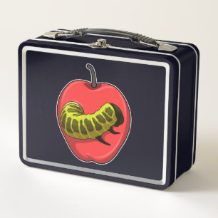 Caterpillar with Apple Metal Lunch Box