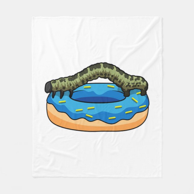 Caterpillar with Doughnut Fleece Blanket (Front)