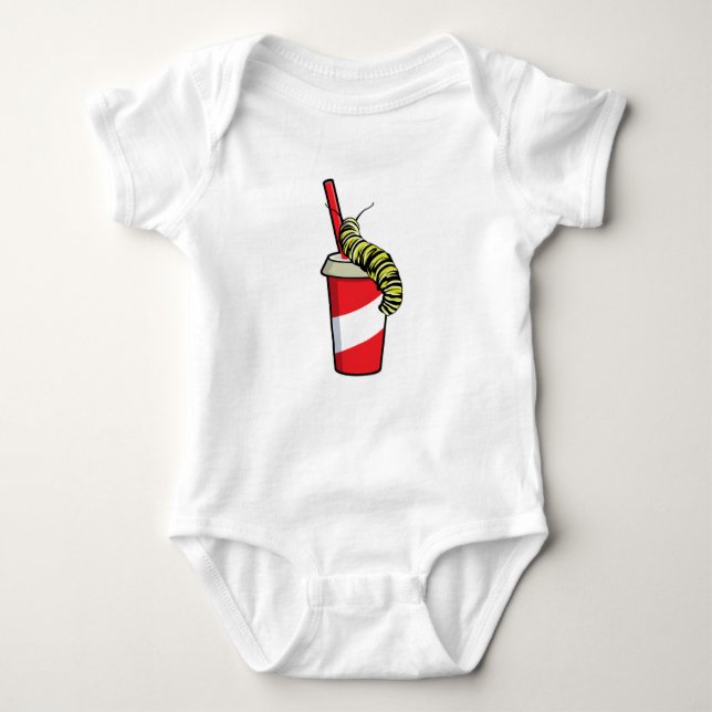 Caterpillar with Drink Baby Bodysuit (Front)
