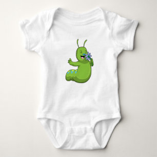 Caterpillar with Flower Daisy Baby Bodysuit