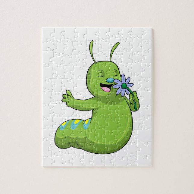 Caterpillar with Flower Daisy Jigsaw Puzzle (Vertical)