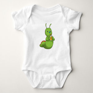 Caterpillar with Glass of Orange juice Baby Bodysuit