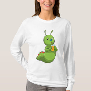 Caterpillar with Glass of Orange juice T-Shirt