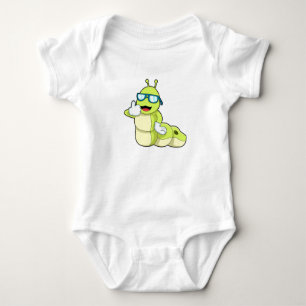 Caterpillar with Glasses Baby Bodysuit