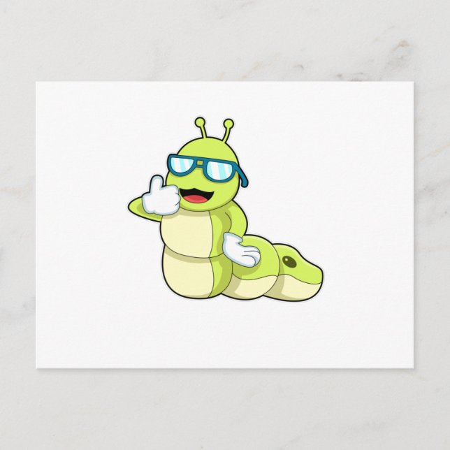 Caterpillar with Glasses Postcard (Front)