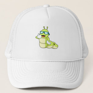 Caterpillar with Glasses Trucker Hat