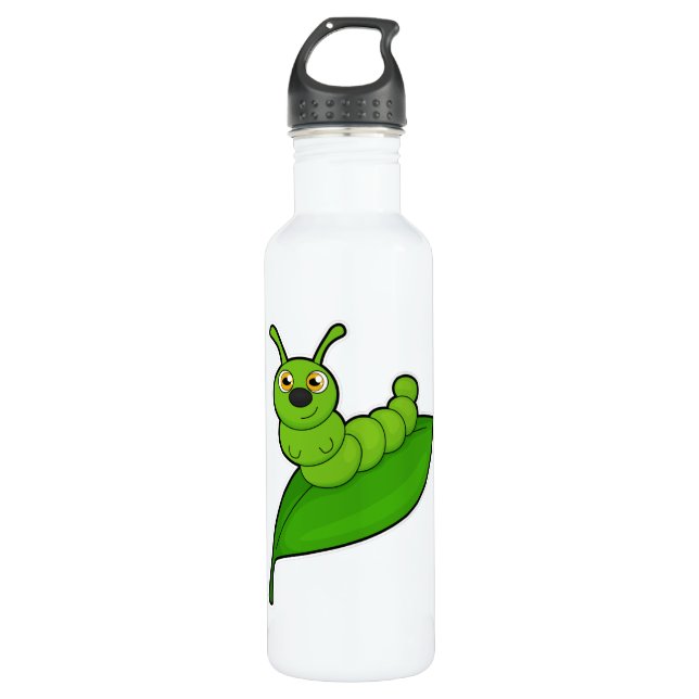 Caterpillar with Leaf 710 Ml Water Bottle (Front)