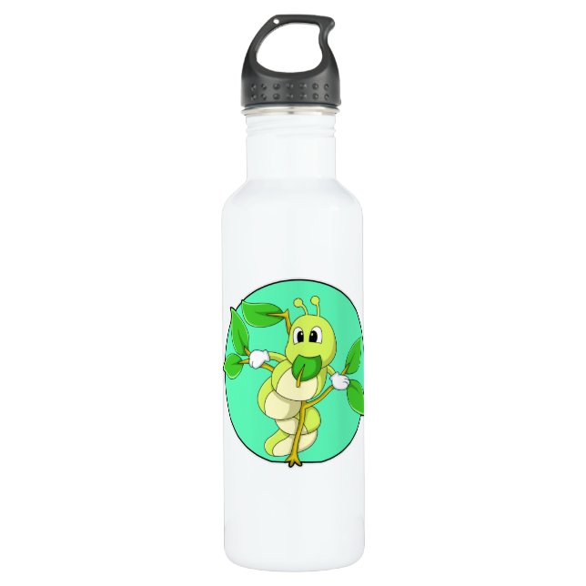 Caterpillar with Leaf 710 Ml Water Bottle (Front)