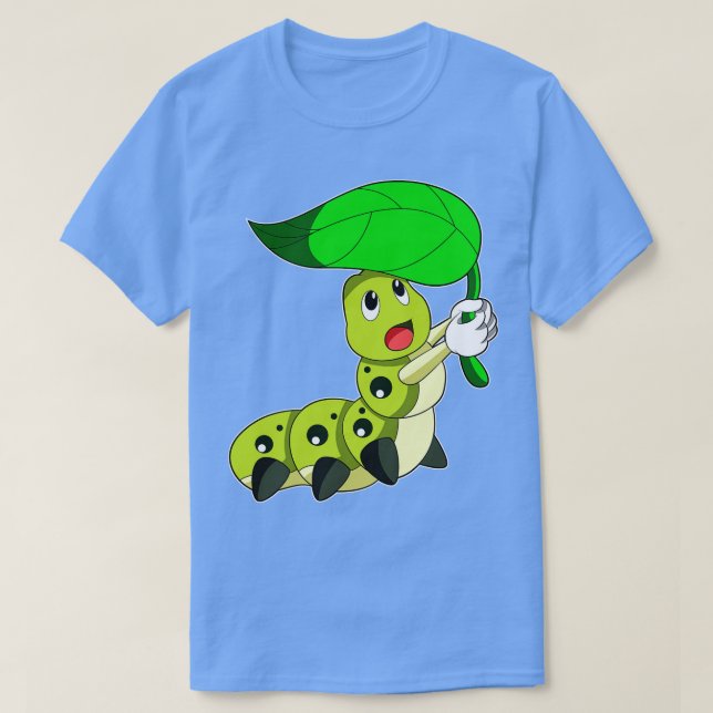 Caterpillar with Leaf 8 T-Shirt (Design Front)