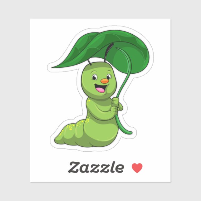 Caterpillar with Leaf as Parasol (Sheet)
