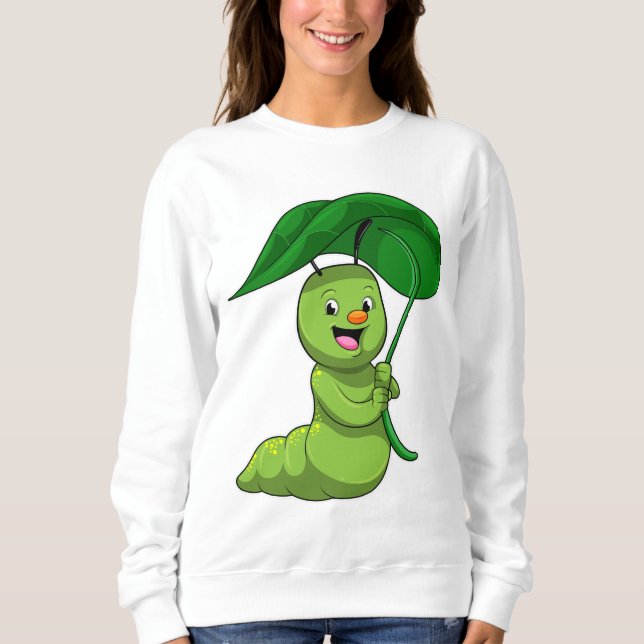 Caterpillar with Leaf as Parasol Sweatshirt (Front)