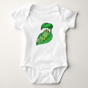 Caterpillar with Leaf Baby Bodysuit