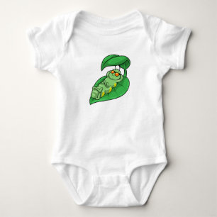 Caterpillar with Leaf Baby Bodysuit