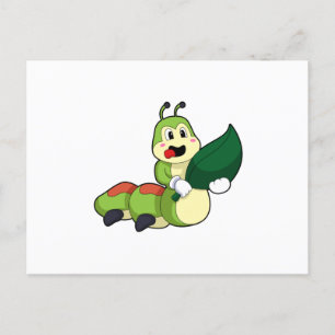 Caterpillar with Leaf Postcard