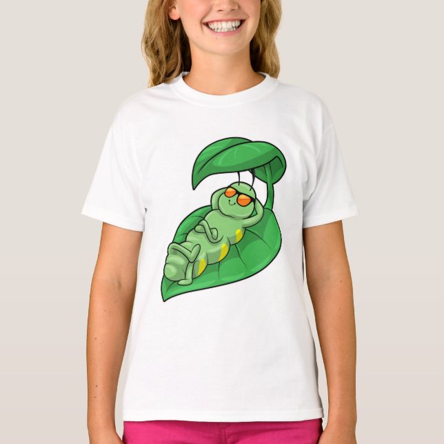 Caterpillar with Leaf T-Shirt (Front)