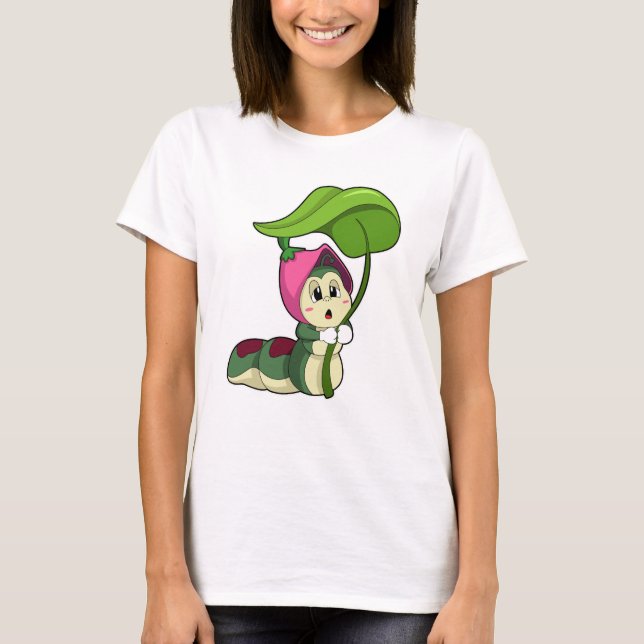 Caterpillar with Leaf T-Shirt (Front)