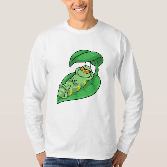 Caterpillar with Leaf T-Shirt (Front)