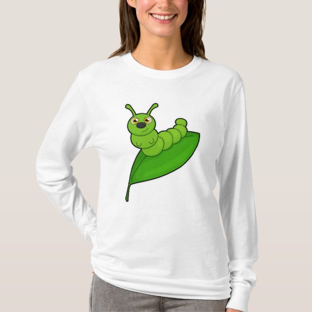 Caterpillar with Leaf T-Shirt (Front)