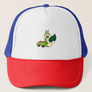 Caterpillar with Leaf Trucker Hat